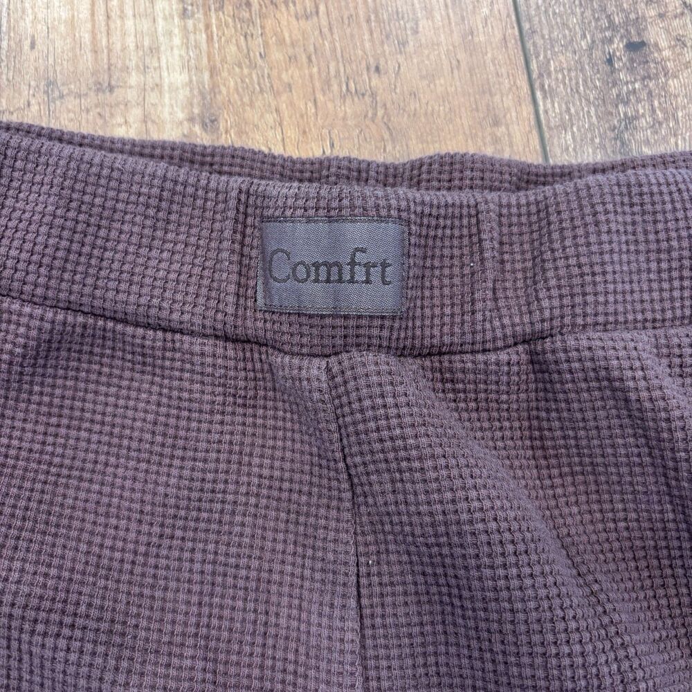 Comfrt Waffle Lounge Pants Womens Large Cocoa Brown Wide Leg Knit Pajamas $55 - Picture 5 of 12